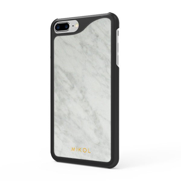 Carrara White (Black Border) Marble iPhone Case - MIKOL