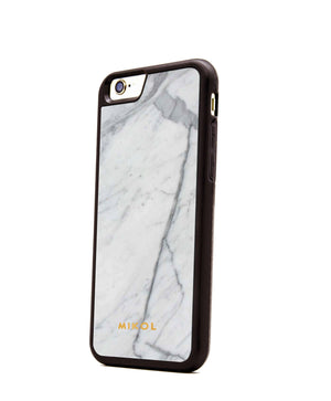 Carrara White (Black Border) Marble iPhone Case - MIKOL