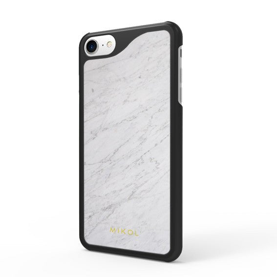 Carrara White (Black Border) Marble iPhone Case - MIKOL