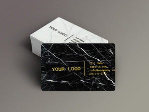 Carrara White Marble Business Cards Auto renew - MIKOL