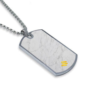 Carrara White Marble Dog Tag - MIKOL