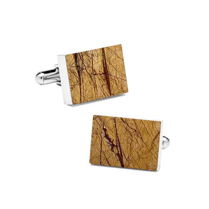 Desert Sand (Rectangular) Marble Cuff Links - MIKOL 