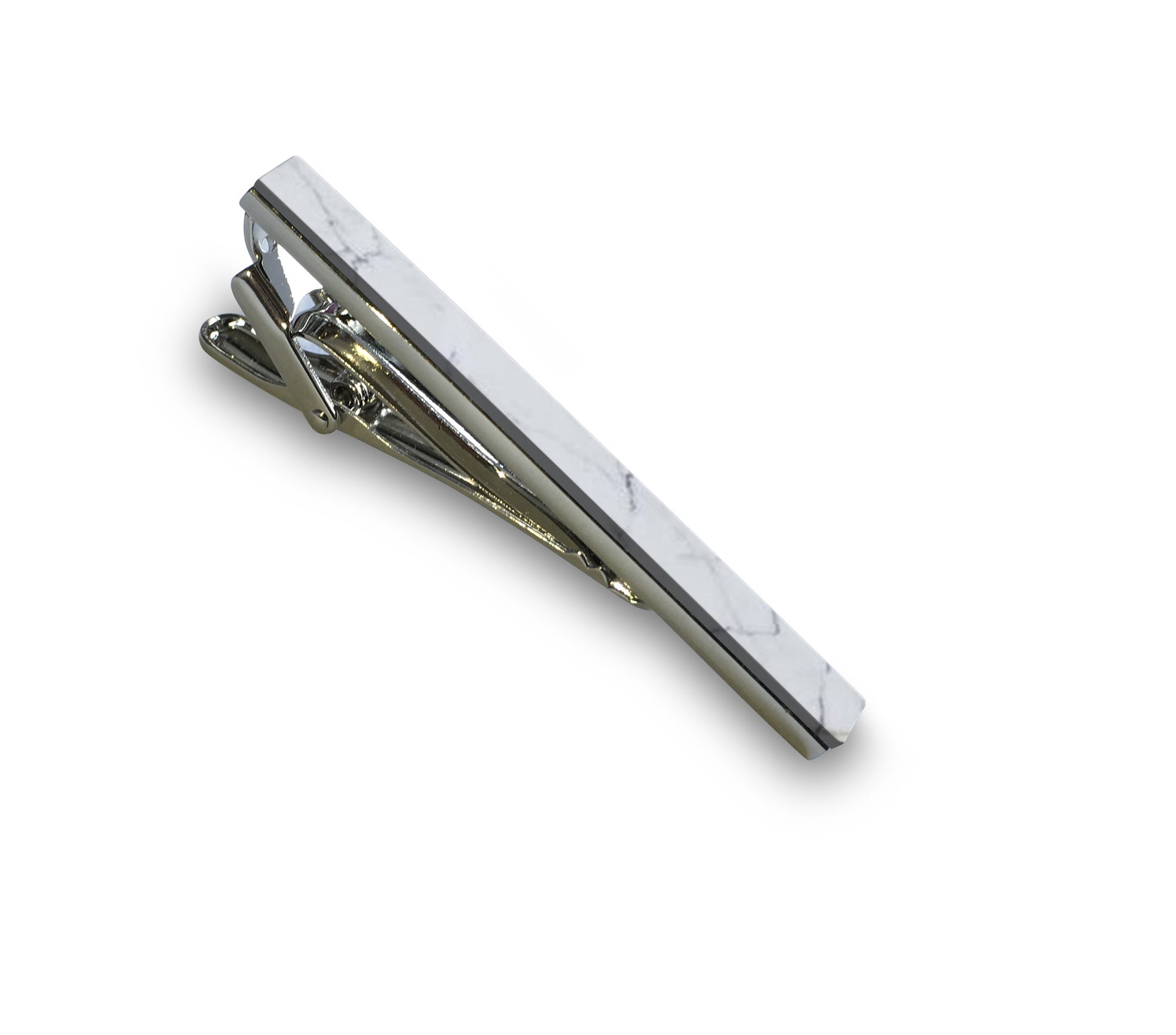 Carrara White Marble Tie Bar - MIKOL 