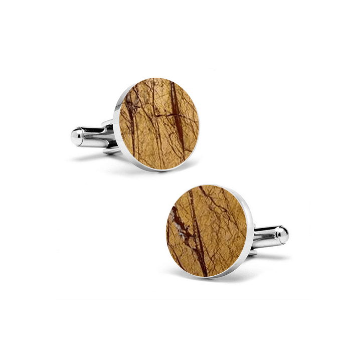 Desert Sand (Round) Marble Cuff Links - MIKOL