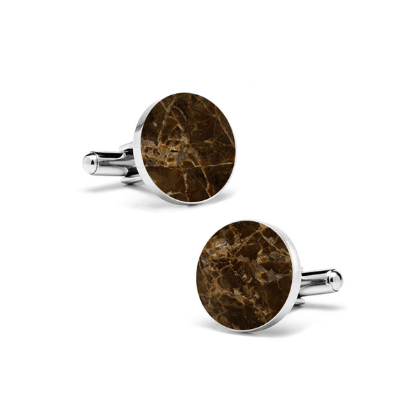 Emperador (Round) Marble Cuff Links - MIKOL