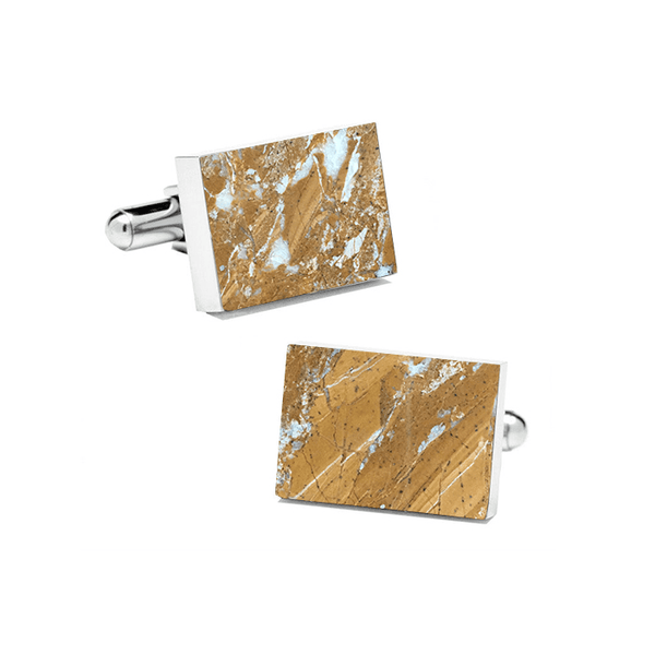 Galaxy Gold (Rectangular) Marble Cuff Links - MIKOL