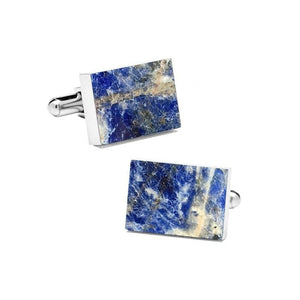 Laguna Blue (Rectangular) Marble Cuff Links - MIKOL