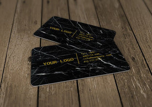 Nero Marquina Marble Business Cards Auto renew - MIKOL