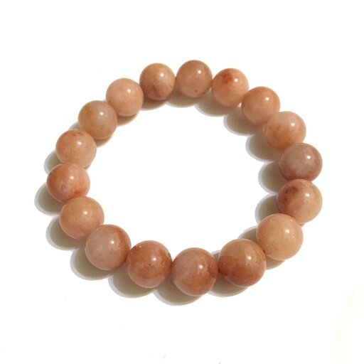 Peach Moonstone Beaded Bracelet - MIKOL