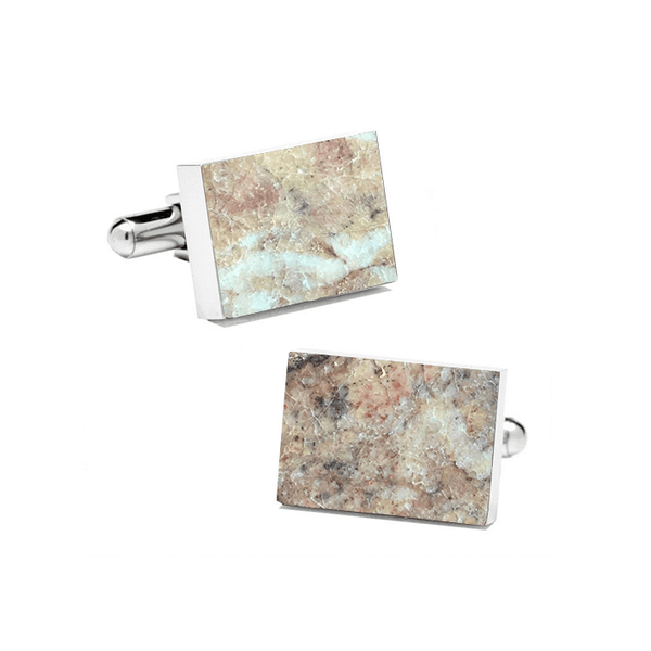 Rosso Verona (Rectangular) Marble Cuff Links - MIKOL