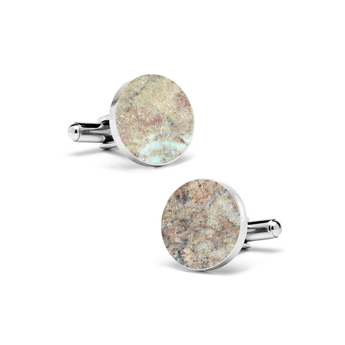 Rosso Verona (Round) Marble Cuff Links - MIKOL