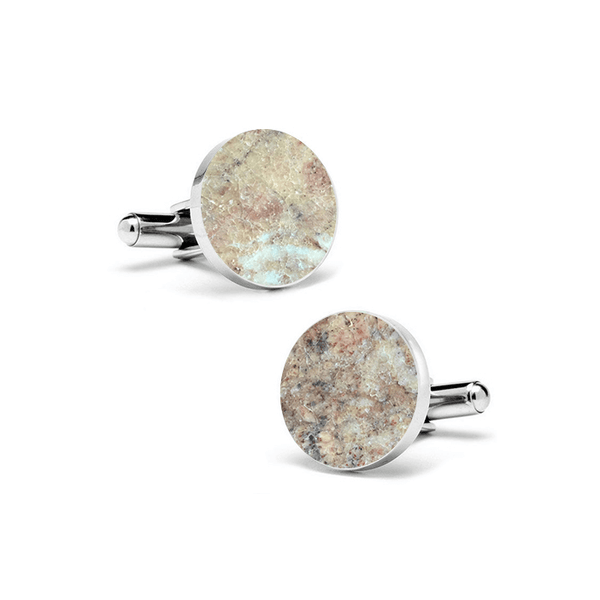 Rosso Verona (Round) Marble Cuff Links - MIKOL